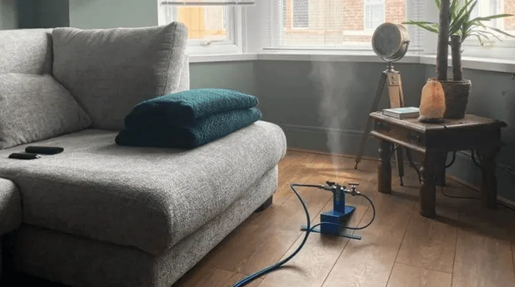 VaPURE treatment equipment running in a living room